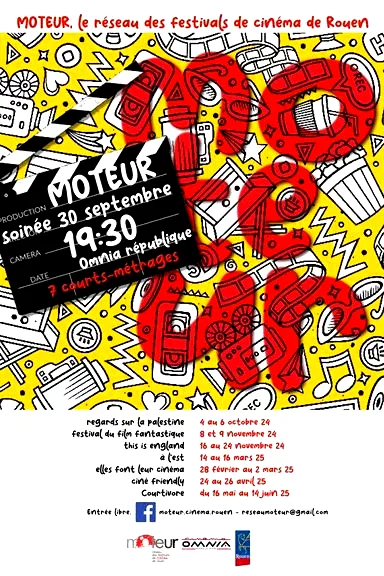 Affiche du film : Moteur, le réseau des festivals de cinéma de Rouen