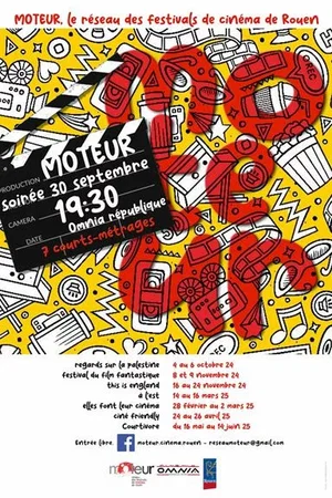 Affiche du film : Moteur, le réseau des festivals de cinéma de Rouen