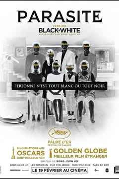Affiche du film Parasite - Version noir et blanc