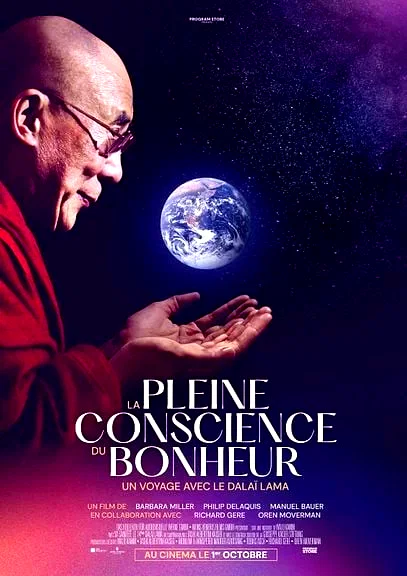 Affiche du film : La Pleine conscience du bonheur, un voyage avec le Dalaï-Lama