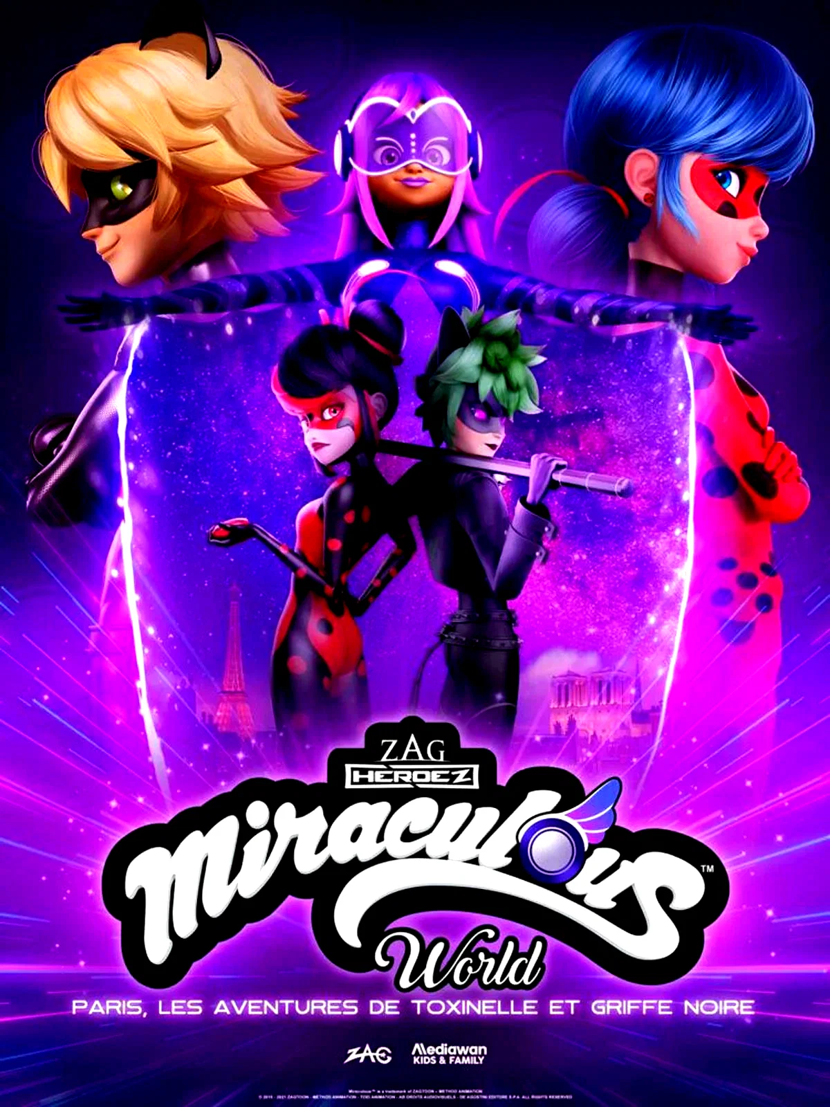 Affiche du film : Miraculous World : Paris, Les Aventures de Toxinelle et Griffe Noire