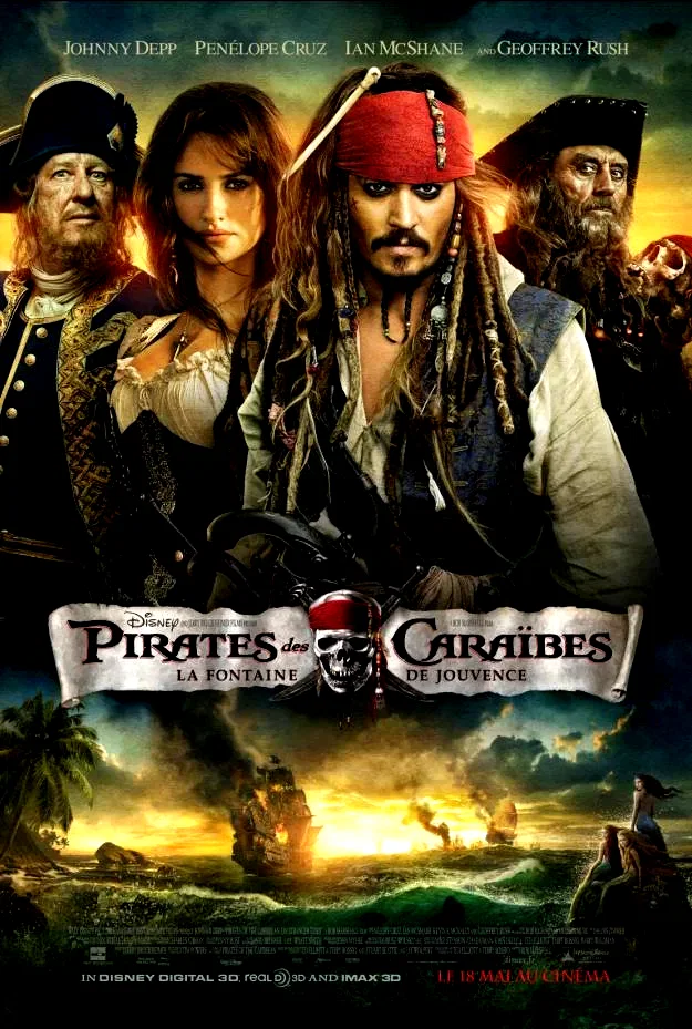 Affiche du film : Pirates des Caraïbes : la fontaine de Jouvence