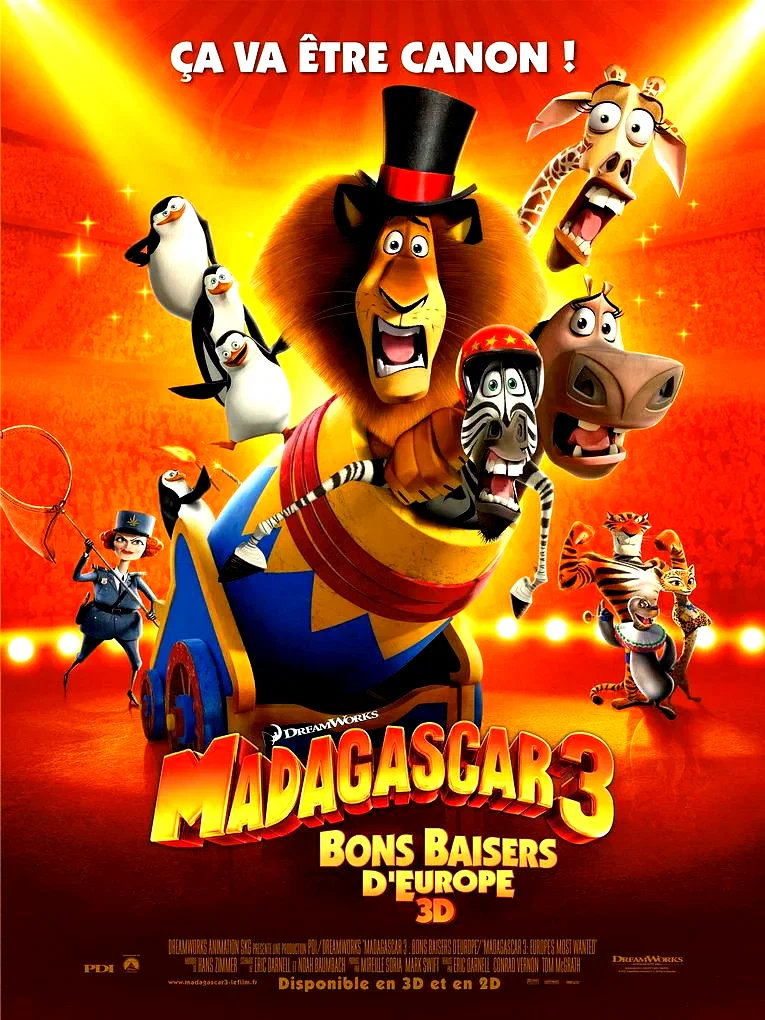 Affiche du film : Madagascar 3 - Bons baisers d'Europe