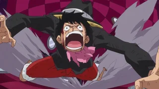 Image de La menace du trident. Luffy serre les dents !