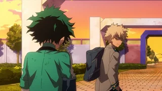 Image de Katsuki sur la ligne de départ